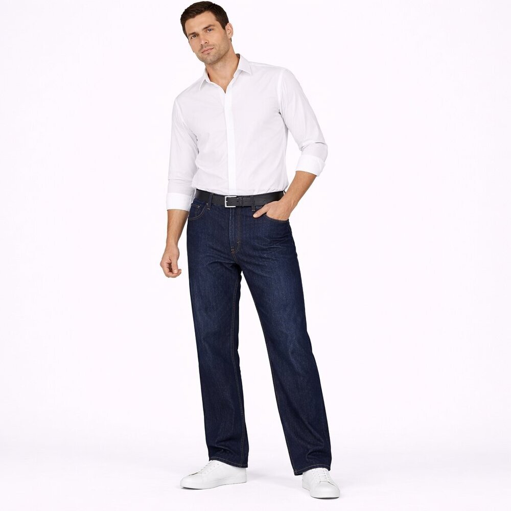 Makobi men's high rise blue jeans Size: 58X34